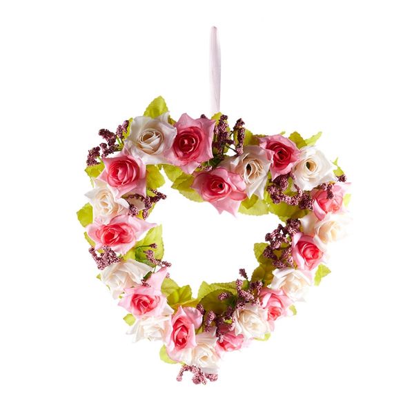 new-heart shaped artificial flower wreath door decoration hanging wreaths with silk ribbon for wedding decoration(pink) 22x21x3
new-heart shaped artificial flower wreath door decoration hanging wreaths with silk ribbon for wedding decoration(pink) 22x21x3