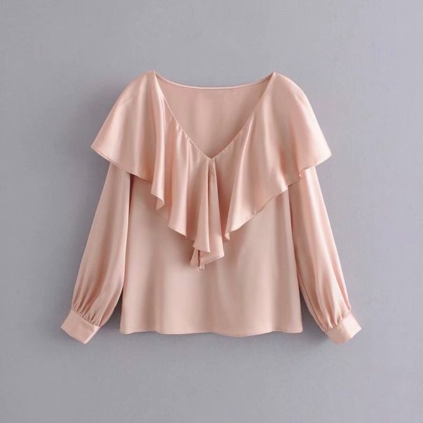 women elegant v neck solid color ruffles smock blouse shirts women elegant long sleeve casual blusas femininas ls6055, White
women elegant v neck solid color ruffles smock blouse shirts women elegant long sleeve casual blusas femininas ls6055, White