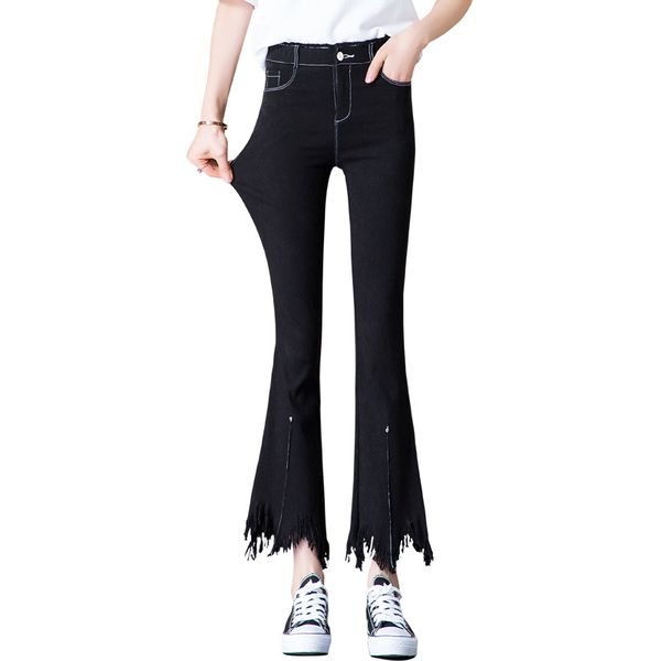 high-waisted ankle-length jeans 2019 autumn new style korean-style slim fit slimming stretch pants micro speaker burrs jeans, Blue
high-waisted ankle-length jeans 2019 autumn new style korean-style slim fit slimming stretch pants micro speaker burrs jeans, Blue
