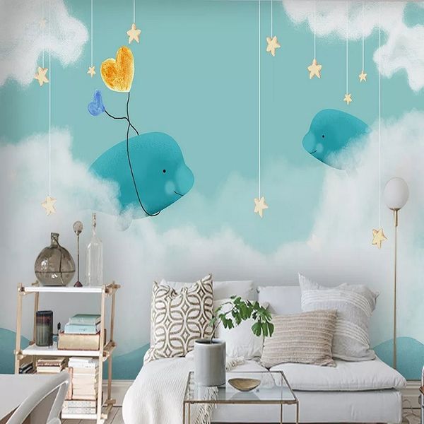 new custom large mural 3d wallpaper cartoon baby cloud dolphin children's bedroom mural tv back wall decor deep 5d embossed 
new custom large mural 3d wallpaper cartoon baby cloud dolphin children's bedroom mural tv back wall decor deep 5d embossed