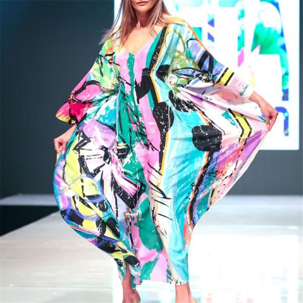 2020 beach kaftan bohemian mix color printed loose summer maxi dress cotton tunic women beachwear bathing suit cover up q997
2020 beach kaftan bohemian mix color printed loose summer maxi dress cotton tunic women beachwear bathing suit cover up q997