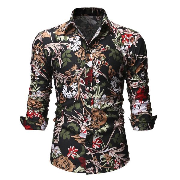 t-shirt men's shirt fashion men's casual printed floral long sleeve button mens shirts, White;black
t-shirt men's shirt fashion men's casual printed floral long sleeve button mens shirts, White;black