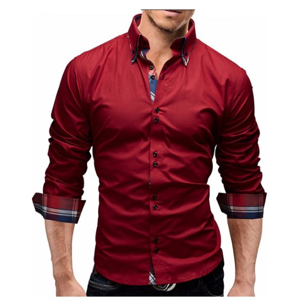 men shirt 2018 spring new brand business men's slim fit dress shirt male long sleeves casual camisa masculina xxxl c03, White;black
men shirt 2018 spring new brand business men's slim fit dress shirt male long sleeves casual camisa masculina xxxl c03, White;black
