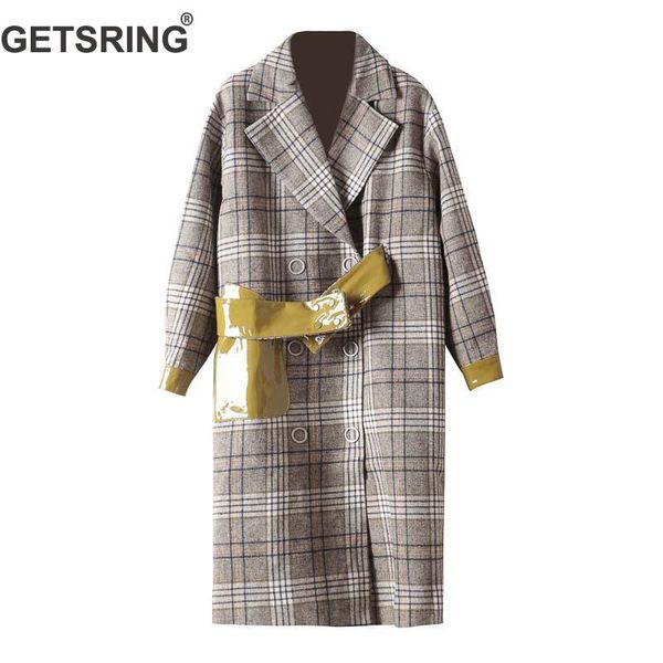 getsring women winter coat double breasted long sleeve woolen coat plaid woolen overcoat lace up slim thin winter jacket autumn, Black
getsring women winter coat double breasted long sleeve woolen coat plaid woolen overcoat lace up slim thin winter jacket autumn, Black