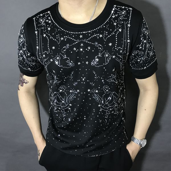 n hip mens rhinestone galaxy short sleeve black fashion t shirt/party/stage/bling style, White;black
n hip mens rhinestone galaxy short sleeve black fashion t shirt/party/stage/bling style, White;black