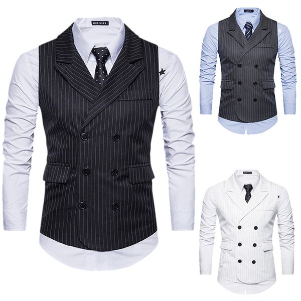 heflashor striped suit vest men doouble breasted wedding suit waistcoat vests sleeveless business overcoats vest dress eu size, Black;white
heflashor striped suit vest men doouble breasted wedding suit waistcoat vests sleeveless business overcoats vest dress eu size, Black;white