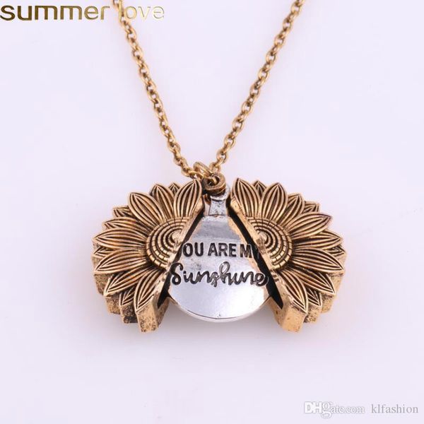 new design you are my sunshine engraved necklace sunflower locket necklace open locket i love you pendant necklace valentine's day gift, Silver
new design you are my sunshine engraved necklace sunflower locket necklace open locket i love you pendant necklace valentine's day gift, Silver