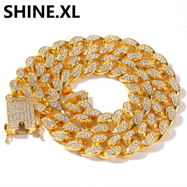 20mm full diamond men's big gold chain miami cuban link chain hiphop bling party jewelry gift, Silver
20mm full diamond men's big gold chain miami cuban link chain hiphop bling party jewelry gift, Silver