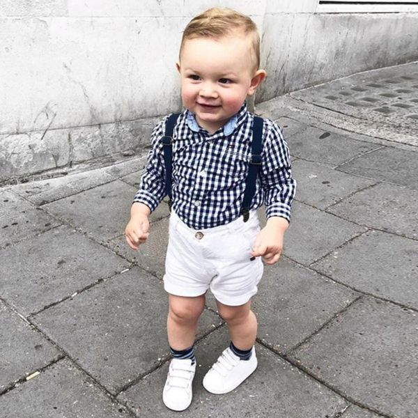 toddler boys clothes set children clothing plaid shirt+overalls shorts pants gentlemen suit baby boy outfit 1 2 3 4 5 6 years, White
toddler boys clothes set children clothing plaid shirt+overalls shorts pants gentlemen suit baby boy outfit 1 2 3 4 5 6 years, White