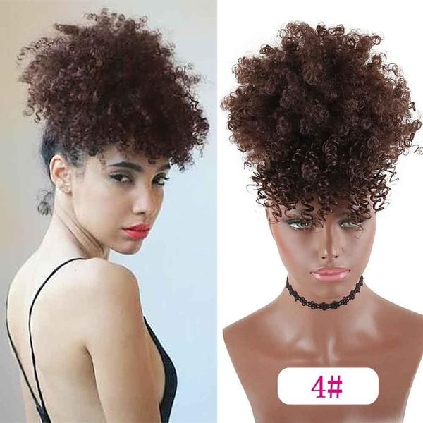 brown drawstring kinky curly high puff ponytail human hair piece extensions african american hair ponytail with bangs short wrap clip, Black
brown drawstring kinky curly high puff ponytail human hair piece extensions african american hair ponytail with bangs short wrap clip, Black