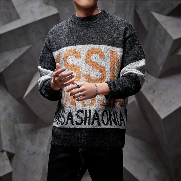 2019 autumn winter sweater men letter print wool clothes knitted pullover cashmere sweaters male fashion jumper, White;black
2019 autumn winter sweater men letter print wool clothes knitted pullover cashmere sweaters male fashion jumper, White;black