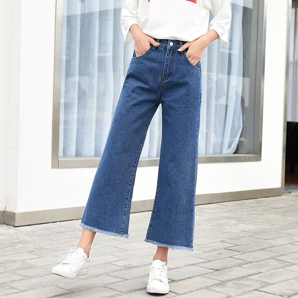 nonis women 2019 autumn new wide leg loose jeans female elastic high waist ankle length no stretch denim pants plus size trouser, Blue
nonis women 2019 autumn new wide leg loose jeans female elastic high waist ankle length no stretch denim pants plus size trouser, Blue