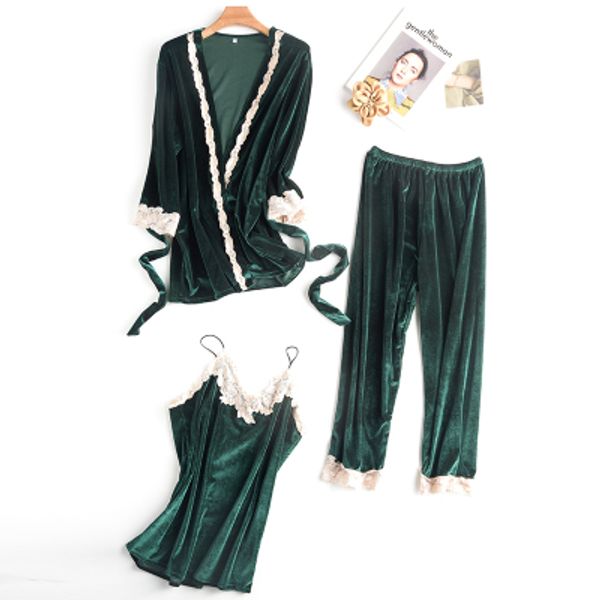 daeyard women autumn winter fashion pajama set high grade velvet floral embroidery nighties bathrobe & pyjama set nightwear, Black;red
daeyard women autumn winter fashion pajama set high grade velvet floral embroidery nighties bathrobe & pyjama set nightwear, Black;red