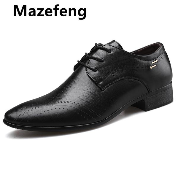 mazefeng 2019 new formal shoes men pointed toe men dress shoes leather oxford formal for fashion dress footwear, Black
mazefeng 2019 new formal shoes men pointed toe men dress shoes leather oxford formal for fashion dress footwear, Black