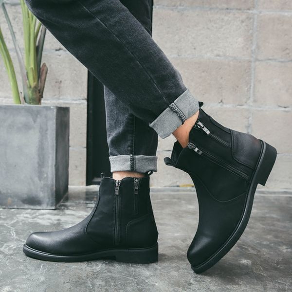 england design men's casual boots genuine leather shoes cowboy boot spring autumn ankle botas zapatos bottes homme male, Black
england design men's casual boots genuine leather shoes cowboy boot spring autumn ankle botas zapatos bottes homme male, Black