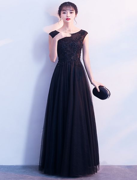 2020 the new high-end black lace elegant long evening dresses lace applique shoulder bridesmaid party dresses, Black;red
2020 the new high-end black lace elegant long evening dresses lace applique shoulder bridesmaid party dresses, Black;red