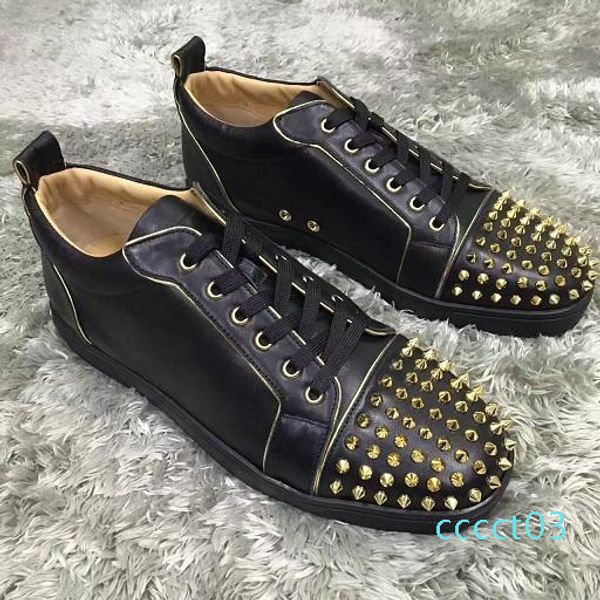 low red bottom sneakers for men luxury black leather&spikes fashion casual mens womens shoes 2019 designer leisure big 32 ct03
low red bottom sneakers for men luxury black leather&spikes fashion casual mens womens shoes 2019 designer leisure big 32 ct03