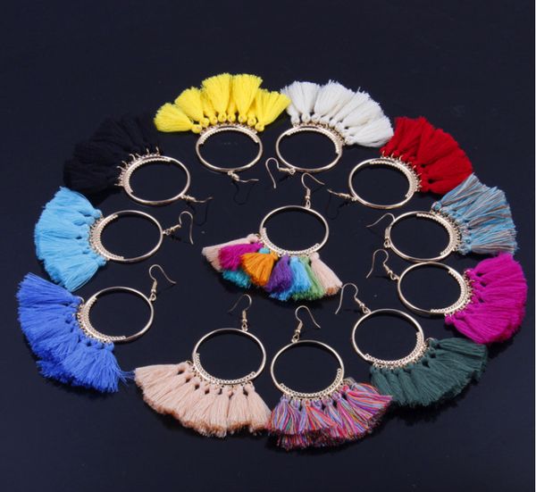 9 colors trendy ethnic bohemian tassel earrings for women handmade jewelry colorful big hoop statement earrings for girl 2019 gifts newest, Silver
9 colors trendy ethnic bohemian tassel earrings for women handmade jewelry colorful big hoop statement earrings for girl 2019 gifts newest, Silver