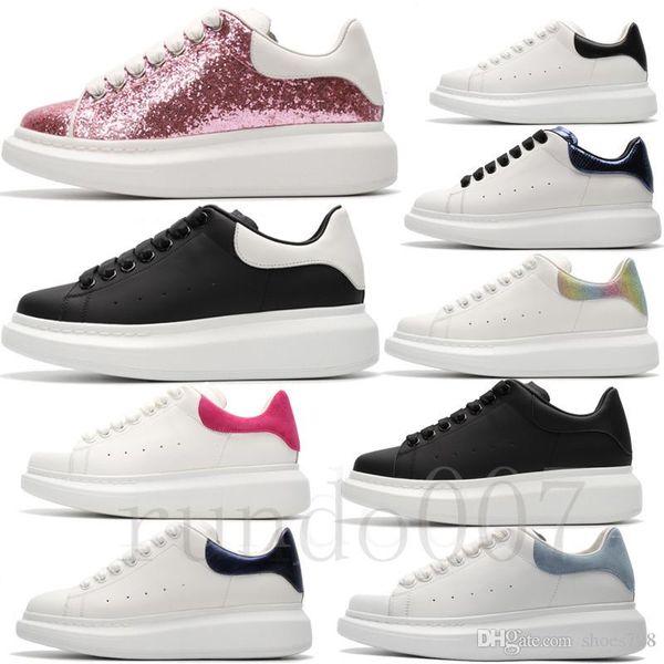 with box new 2019 mcqueens sneakers women men platform flat white shoes mc black pink green chaussures leather 3m reflective casual designer 
with box new 2019 mcqueens sneakers women men platform flat white shoes mc black pink green chaussures leather 3m reflective casual designer