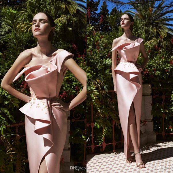 azzi osta 2020 one shoulder prom dresses front split beads formal evening gowns satin floor length cocktail dress, Black
azzi osta 2020 one shoulder prom dresses front split beads formal evening gowns satin floor length cocktail dress, Black