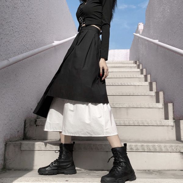 vintage dark summer new women punk streetwear asymmetrical empire ulzzang long loose casual harajuku gothic stitch ins skirt, Black
vintage dark summer new women punk streetwear asymmetrical empire ulzzang long loose casual harajuku gothic stitch ins skirt, Black