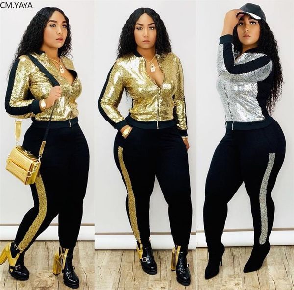 s-3xl winter women set full sleeve tracksuit sequined jackets pants suit two piece set night club party fall outfit g5148, White
s-3xl winter women set full sleeve tracksuit sequined jackets pants suit two piece set night club party fall outfit g5148, White
