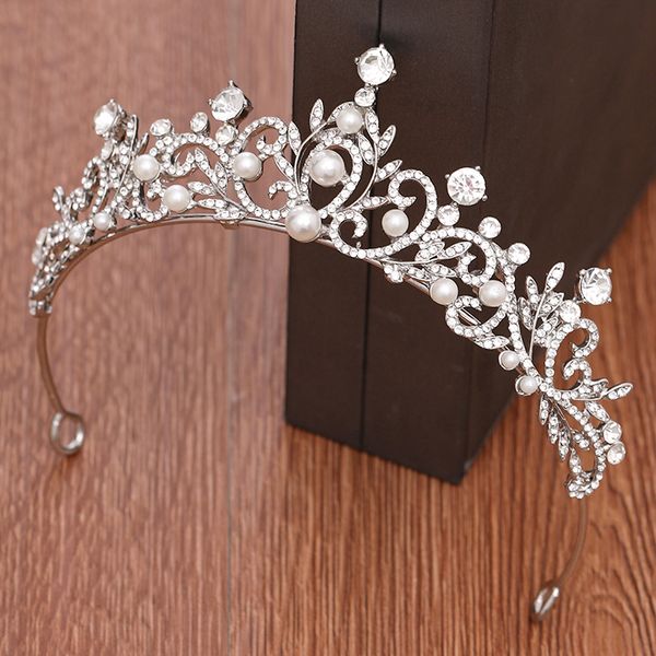 luxury silver crystal pearl crown wedding hair accessories bridal tiara handmade bridal crown hair ornaments princess diadem, Golden;white
luxury silver crystal pearl crown wedding hair accessories bridal tiara handmade bridal crown hair ornaments princess diadem, Golden;white