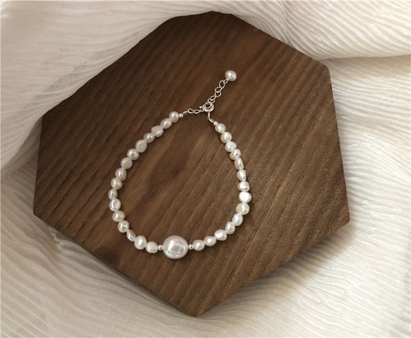new natural freshwater pearl irregular 5-10mm fashionable simple bracelet 925 sterling silver clasp, Black
new natural freshwater pearl irregular 5-10mm fashionable simple bracelet 925 sterling silver clasp, Black