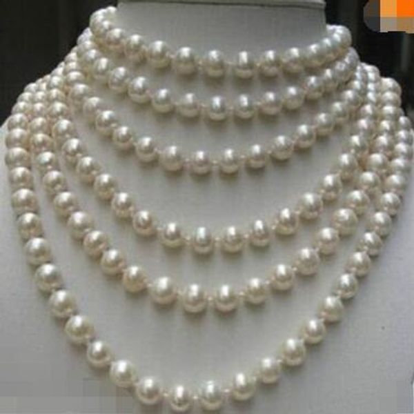 beautiful 100 inches natural white 8-9mm akoya pearl necklace factory price wholesale women jewelry gift, Silver
beautiful 100 inches natural white 8-9mm akoya pearl necklace factory price wholesale women jewelry gift, Silver