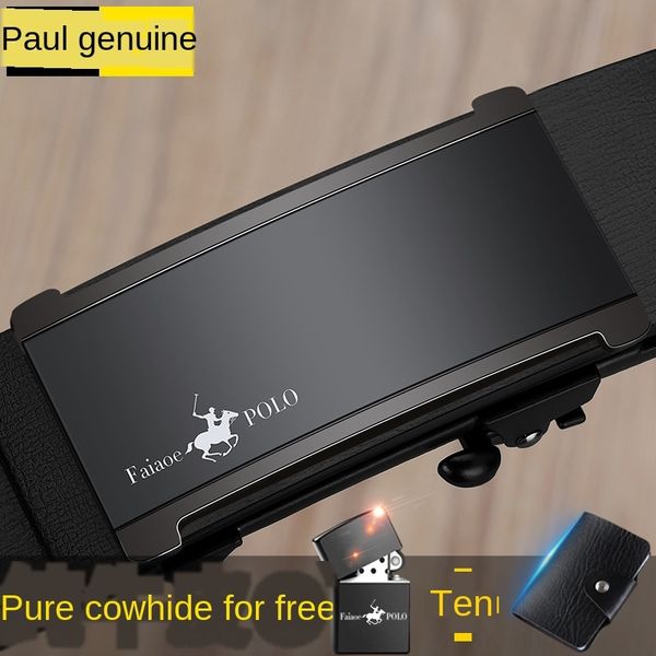 fa o paul men's leather automatic buckle leisure fa o youth business be paul youth business cowhide be cowhide belt belt belt, Black;brown