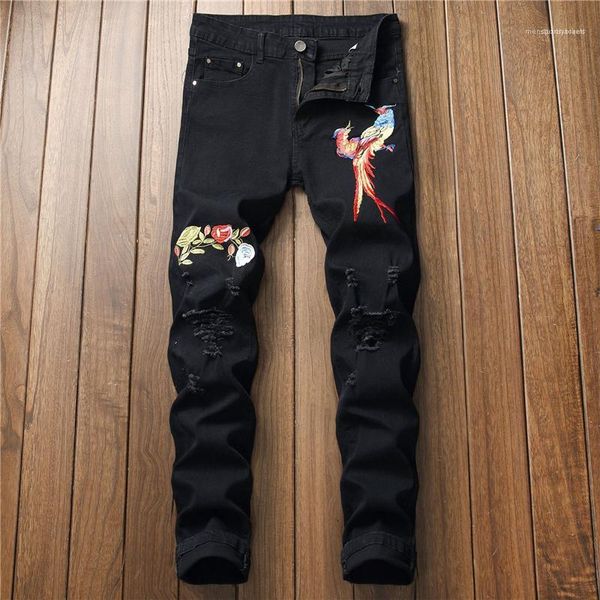 male pencil pants ripped fashion solid boys trousers spring mens hole embroidery jeans black distrressed flower birds, Blue
male pencil pants ripped fashion solid boys trousers spring mens hole embroidery jeans black distrressed flower birds, Blue