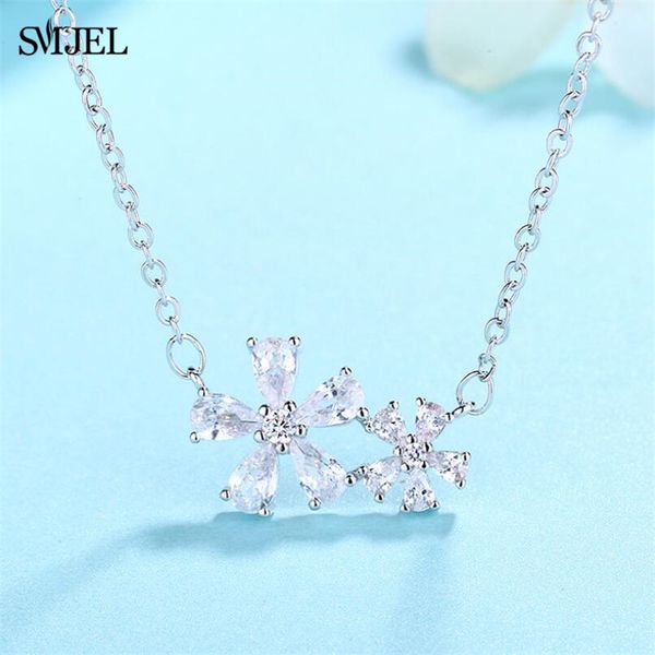 smjel new korean flower pendant necklace silver chain crystal zircon flower collar necklace for women girl jewelry gifts
smjel new korean flower pendant necklace silver chain crystal zircon flower collar necklace for women girl jewelry gifts