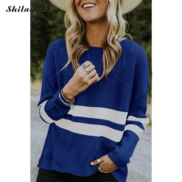 women sweater autumn winter plus size knitted pullover o neck 2019 fashion striped long sleeve sweater pull femme causal jumper, White;black
women sweater autumn winter plus size knitted pullover o neck 2019 fashion striped long sleeve sweater pull femme causal jumper, White;black
