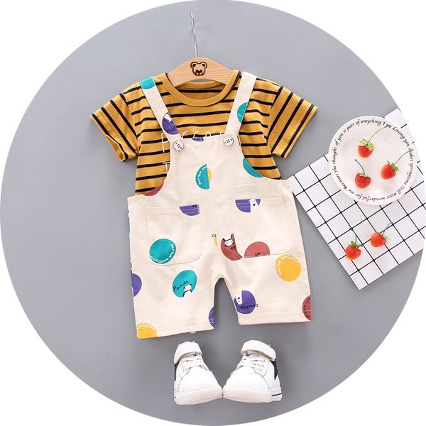 children's clothing boy 2020 new summer two-piece baby suspenders pants suit baby striped short-sleeved summer tide b5, White
children's clothing boy 2020 new summer two-piece baby suspenders pants suit baby striped short-sleeved summer tide b5, White