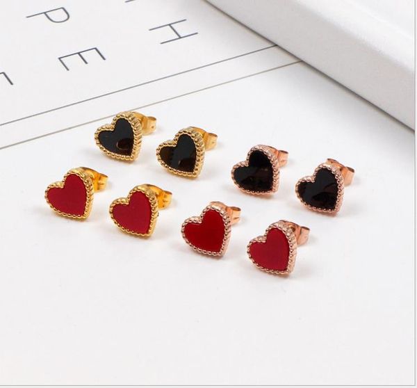 korean new black and red double-sided love earrings titanium steel fashion color gold earrings korean earrings, Golden;silver
korean new black and red double-sided love earrings titanium steel fashion color gold earrings korean earrings, Golden;silver