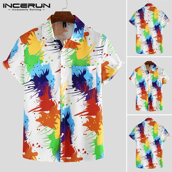 incerun men hawaiian shirt short sleeve slim lapel colorful printed blouse casual summer vacation breathable shirts camisa, White;black
incerun men hawaiian shirt short sleeve slim lapel colorful printed blouse casual summer vacation breathable shirts camisa, White;black