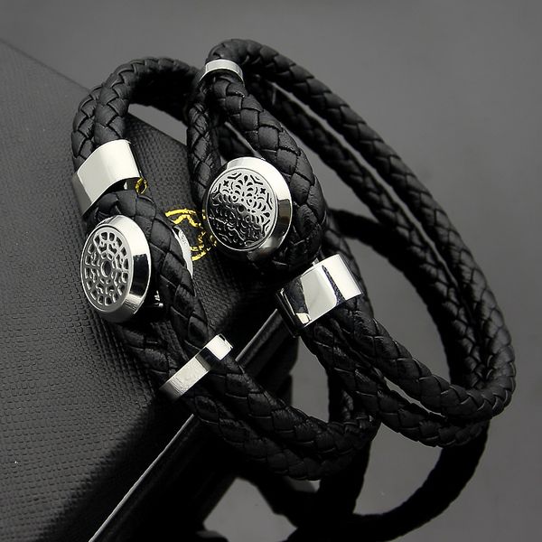 large men's bracelet mont mesh round brand buckle men's double braided leather cord bracelet, Black
large men's bracelet mont mesh round brand buckle men's double braided leather cord bracelet, Black