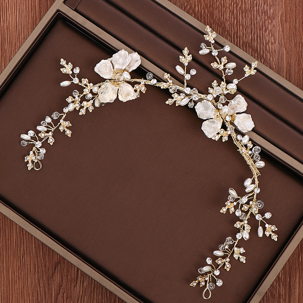 bride tiara gold headband wedding hair accessories for women pearl leaf rhinestone hair band ornaments bridal headpiece, Golden;white
bride tiara gold headband wedding hair accessories for women pearl leaf rhinestone hair band ornaments bridal headpiece, Golden;white