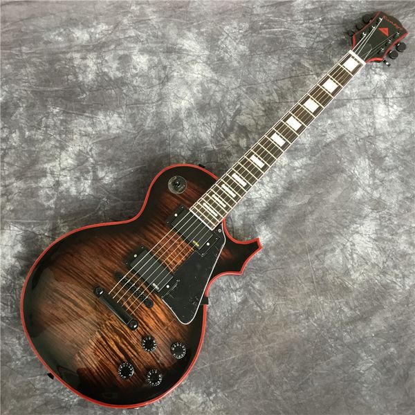 custom electric guitar,brown flame maple mahogany body brown edge&rosewood fingerboard
custom electric guitar,brown flame maple mahogany body brown edge&rosewood fingerboard