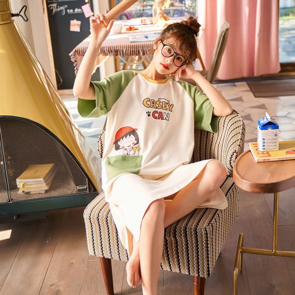 women's sleepwear comfort o-neck nightdress 100% cotton cartoon cute printed short sleeve summer long, Black;red
women's sleepwear comfort o-neck nightdress 100% cotton cartoon cute printed short sleeve summer long, Black;red