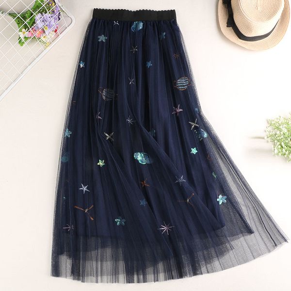 universe star embroidery women tulle skirt spring summer mesh long a line korean 2020 new high waist slender star feather, Black
universe star embroidery women tulle skirt spring summer mesh long a line korean 2020 new high waist slender star feather, Black