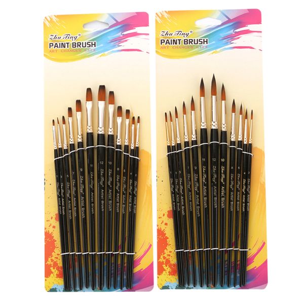 12pcs nylon hair black handle watercolor paint brush pointed flat head paint brushes set for watercolor painting art supplies
12pcs nylon hair black handle watercolor paint brush pointed flat head paint brushes set for watercolor painting art supplies