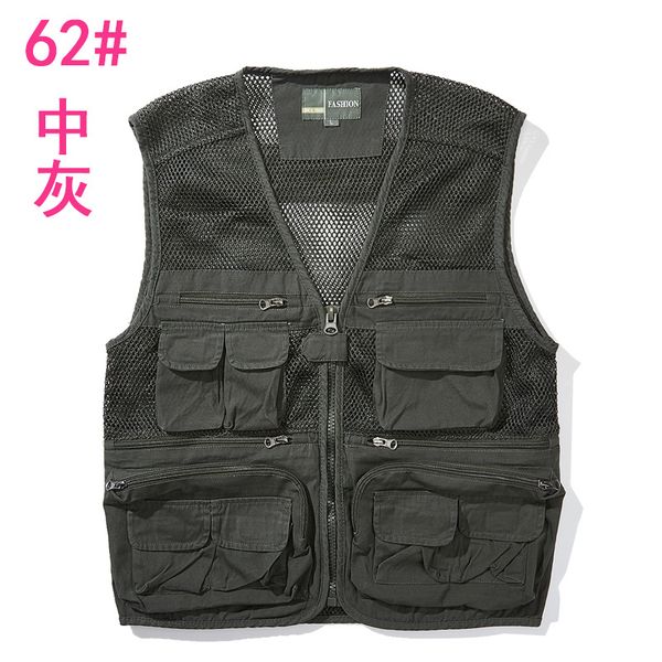 2020 men's new multi-pocket vest autumn leisure gauze cotton splicing zipper vest, Black;white
2020 men's new multi-pocket vest autumn leisure gauze cotton splicing zipper vest, Black;white