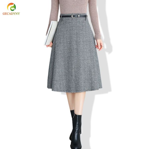 elegant woolen skirt women bottoming midi skirt 2019 autumn winter new a line high waist plaid pleated big swing skirts, Black;gray
elegant woolen skirt women bottoming midi skirt 2019 autumn winter new a line high waist plaid pleated big swing skirts, Black;gray