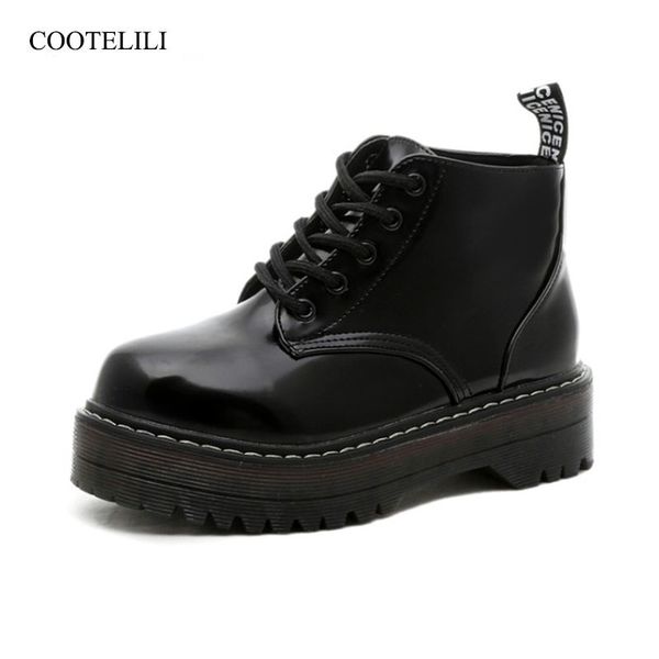 cootelili plus size platform boots patent leather shoes women autumn winter ankle boots for women gladiator shoes ladies 35-40 mx190801, Black
cootelili plus size platform boots patent leather shoes women autumn winter ankle boots for women gladiator shoes ladies 35-40 mx190801, Black
