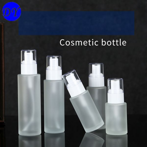 30/40/50/60/80ml Frosted Transparent Glass Cosmetic Bottles With Press Lotion Dispenser Fine Mist Sprayer Pump