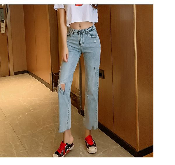 blue women's tailored waist and hip princess jeans bk1374
