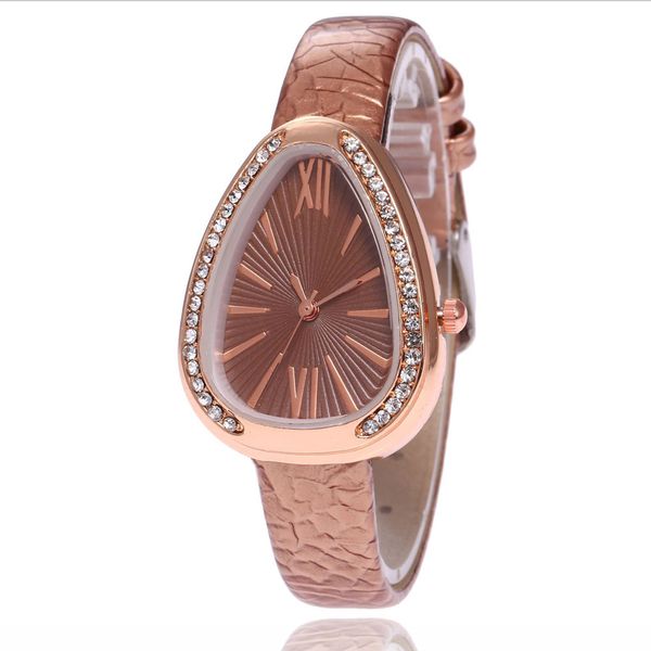 pu band roman scale quartz snake shape retro luxury watch crystal, Slivery;brown
pu band roman scale quartz snake shape retro luxury watch crystal, Slivery;brown