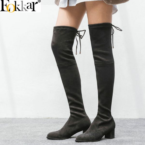 eokkar 2018 new fashion women shoes women over knee high boots square high heel pointed toe cow suede winter boots size 34-42, Black
eokkar 2018 new fashion women shoes women over knee high boots square high heel pointed toe cow suede winter boots size 34-42, Black