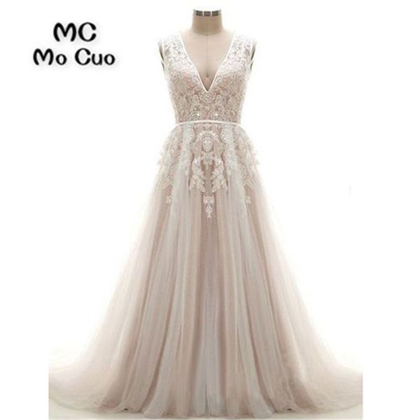 2019 new arrival long evening dress with appliques tank deep v-neck tulle lace up back prom gown women's evening dresses, White;black
2019 new arrival long evening dress with appliques tank deep v-neck tulle lace up back prom gown women's evening dresses, White;black